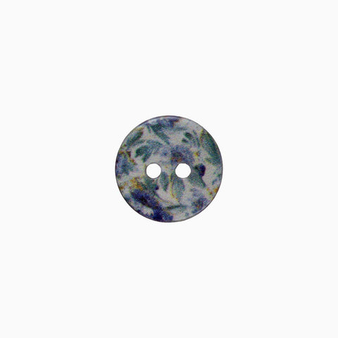 Coconut Blue Flower Button