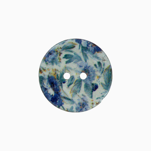 Coconut Blue Flower Button