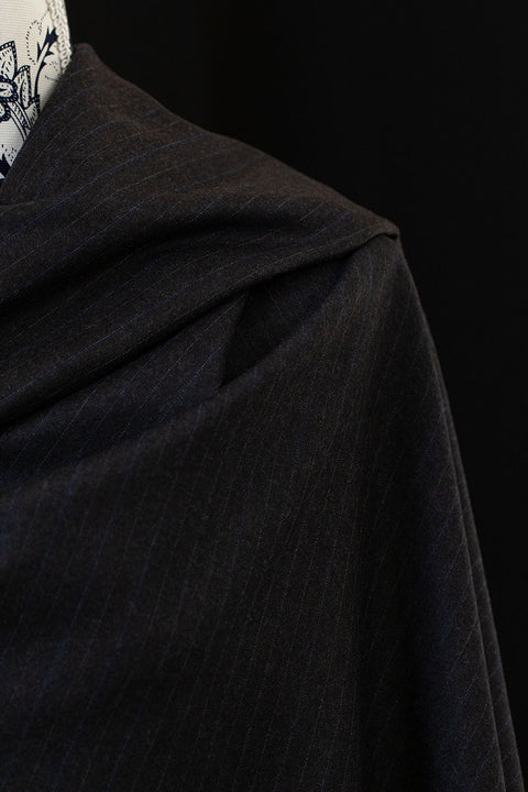Wool Stripe Suiting Charcoal