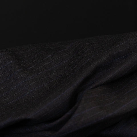 Wool Stripe Suiting Charcoal