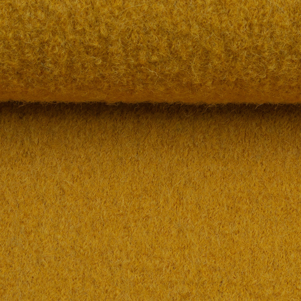 Boiled Merino Wool Plain Mustard Yellow