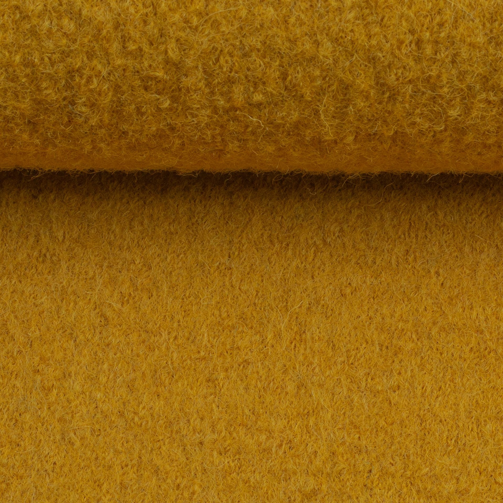 Boiled Merino Wool Plain Mustard Yellow