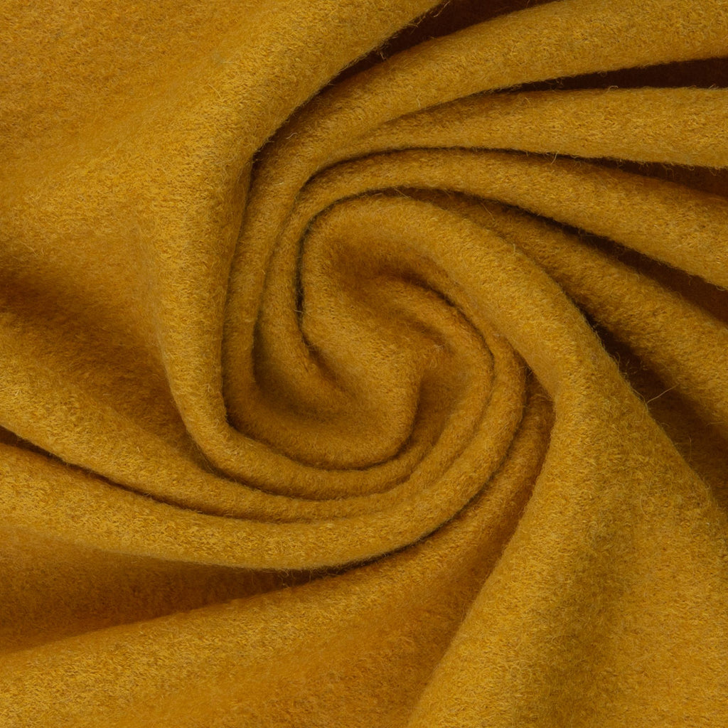 Boiled Merino Wool Plain Mustard Yellow
