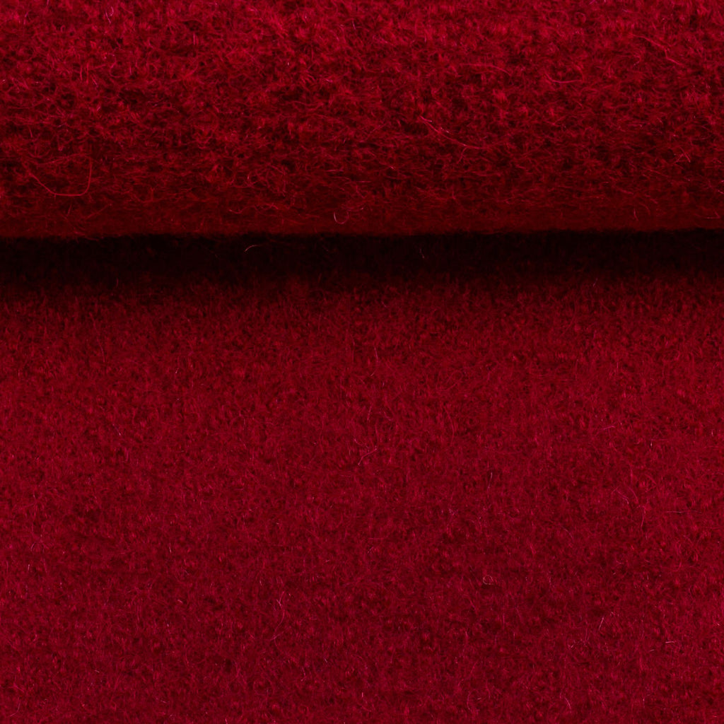 Boiled Merino Wool Plain Red