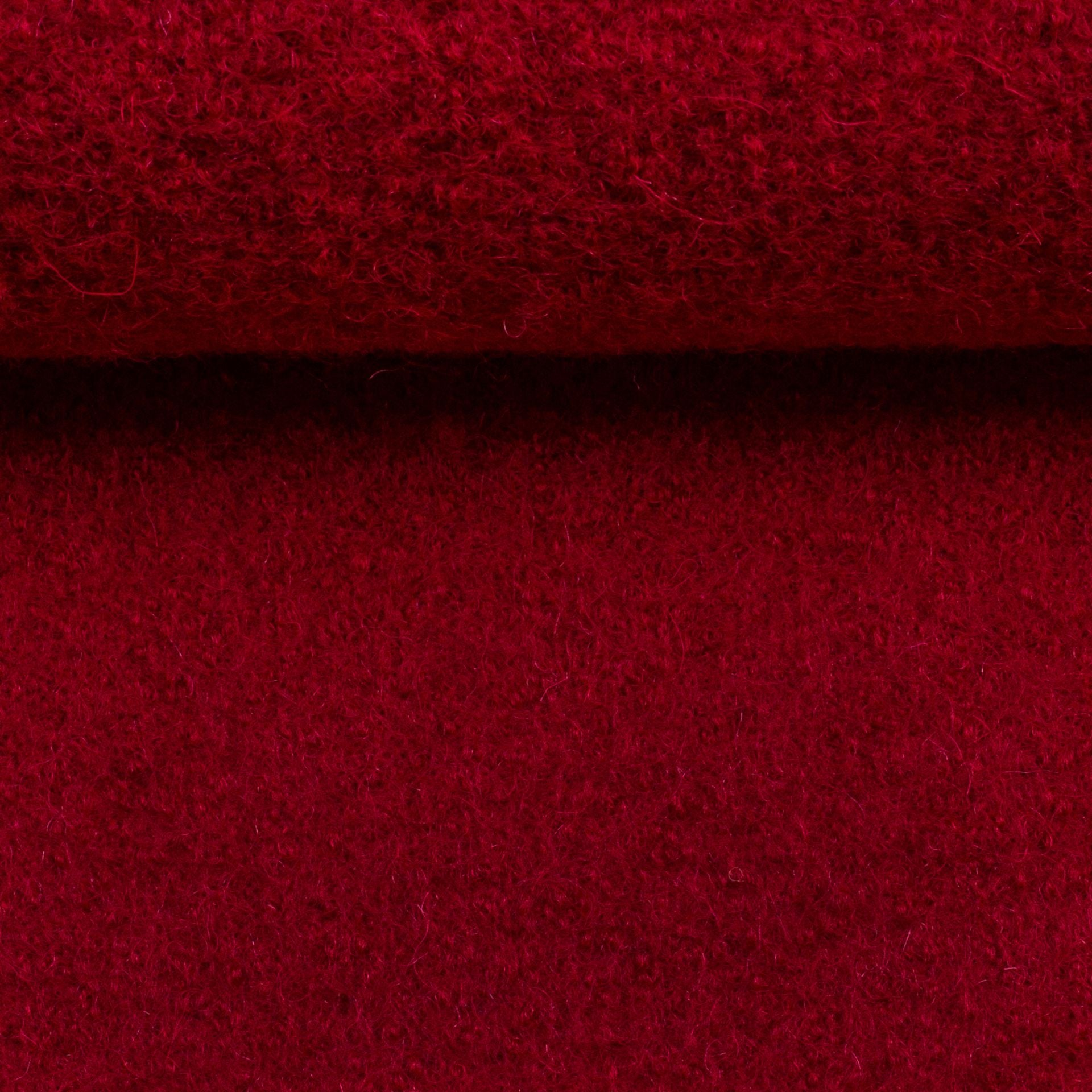 Boiled Merino Wool Plain Red
