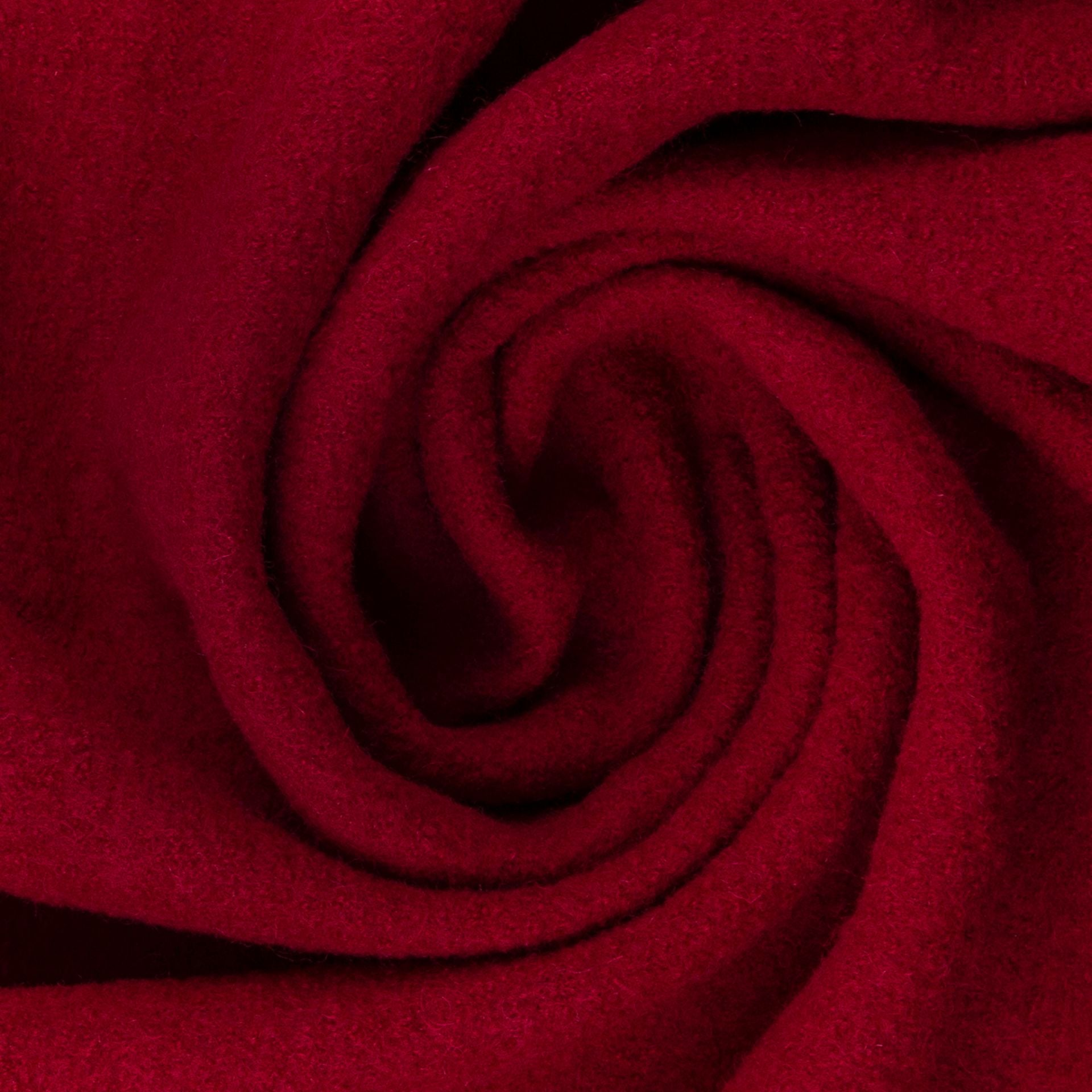 Boiled Merino Wool Plain Red