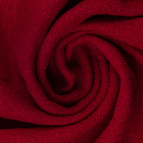 Boiled Merino Wool Plain Red