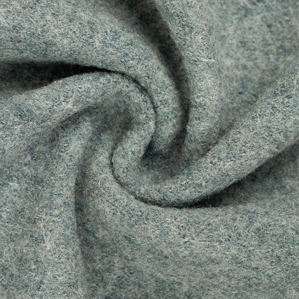 Boiled Merino Wool Melange Mint Green