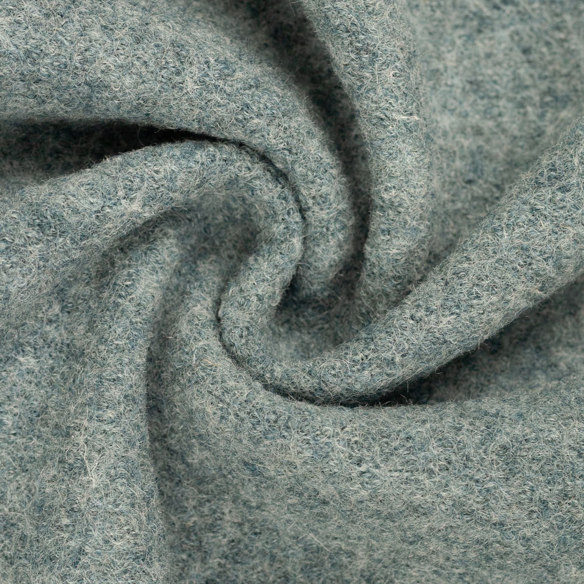 Boiled Merino Wool Melange Mint Green