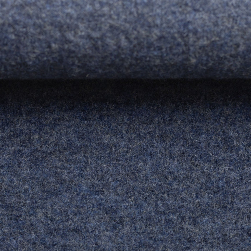 Boiled Merino Wool Melange Denim Blue