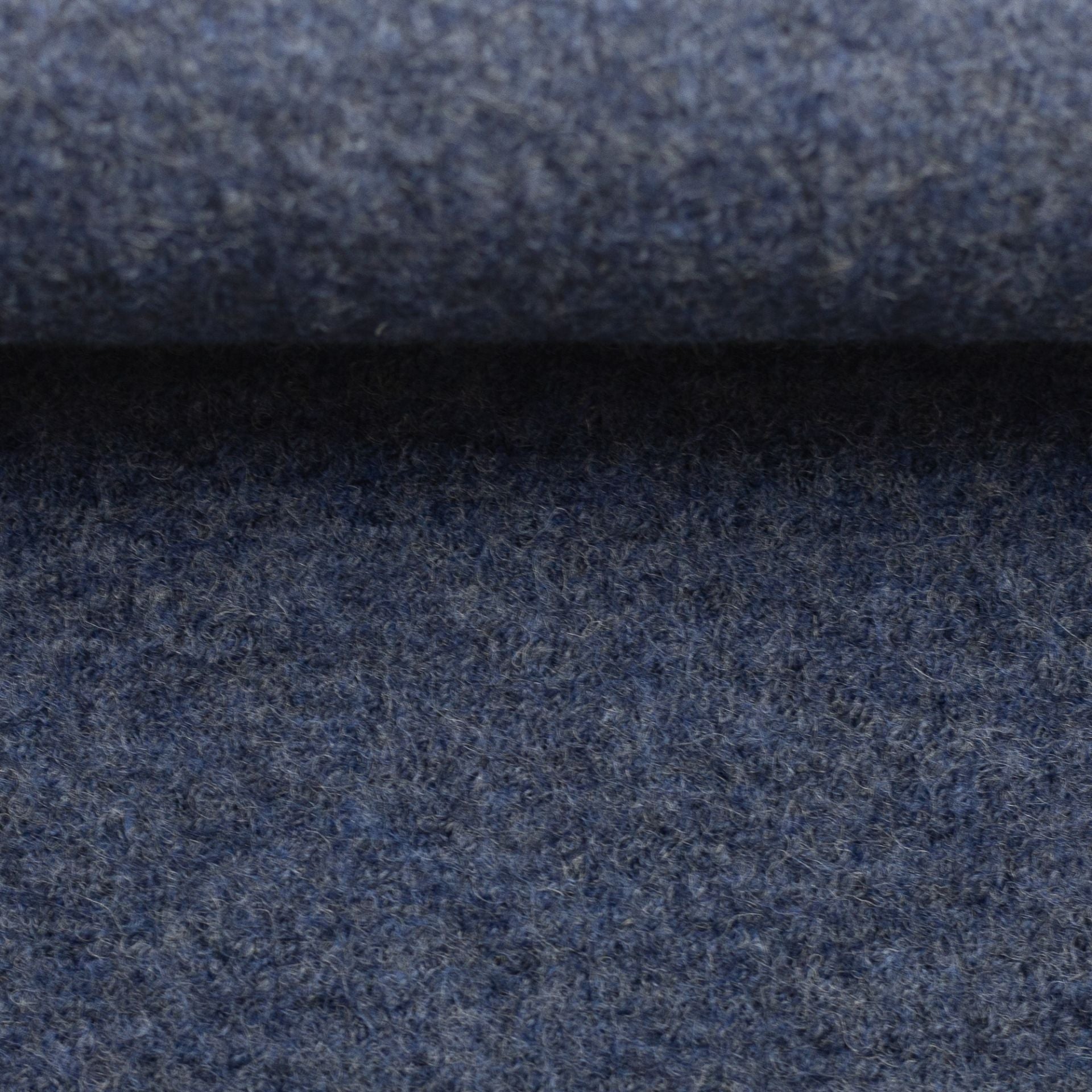 Boiled Merino Wool Melange Denim Blue