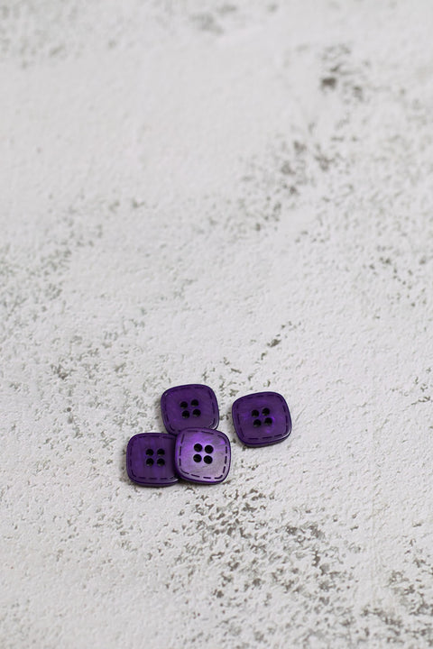 Shiny Square Stitch Edge 4 Hole Purple