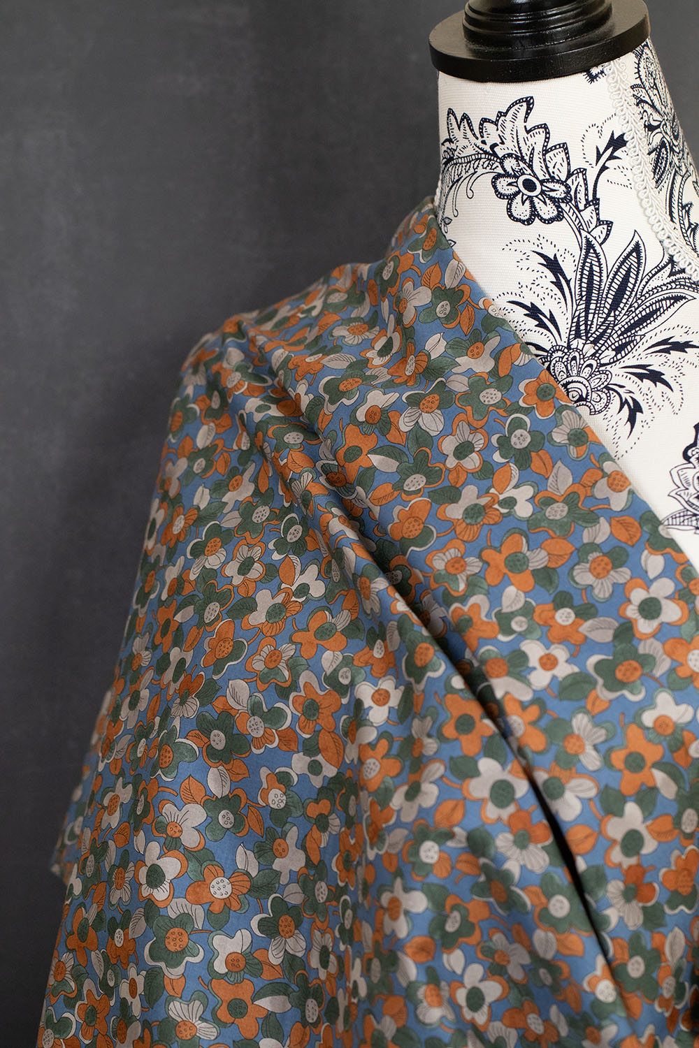 Cotton Printed Lawn Floral Blue