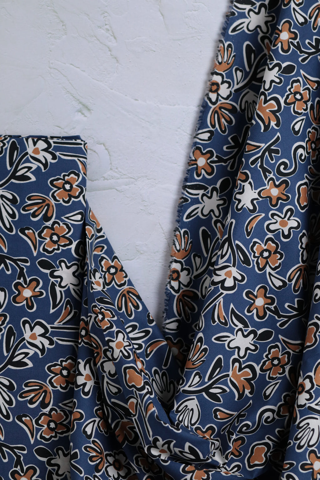 OSKikkä Printed Floral Cotton Poplin Blue