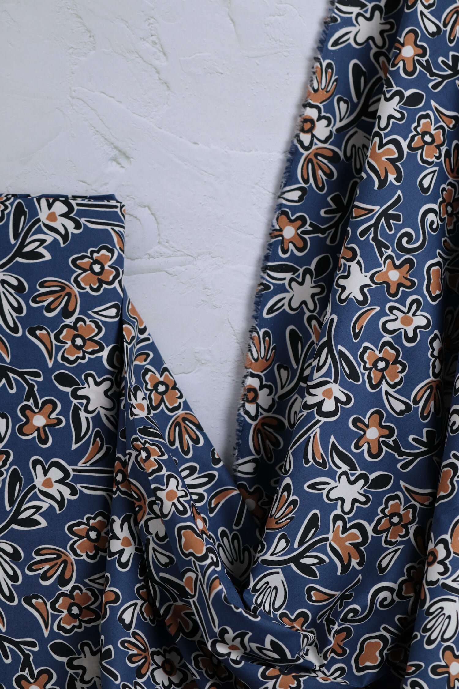 OSKikkä Printed Floral Cotton Poplin Blue
