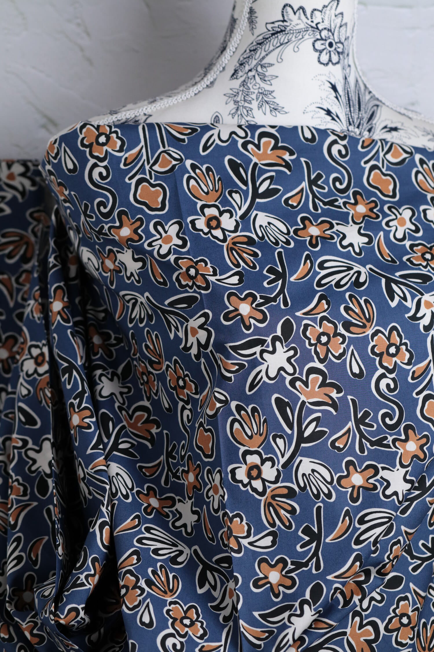 OSKikkä Printed Floral Cotton Poplin Blue
