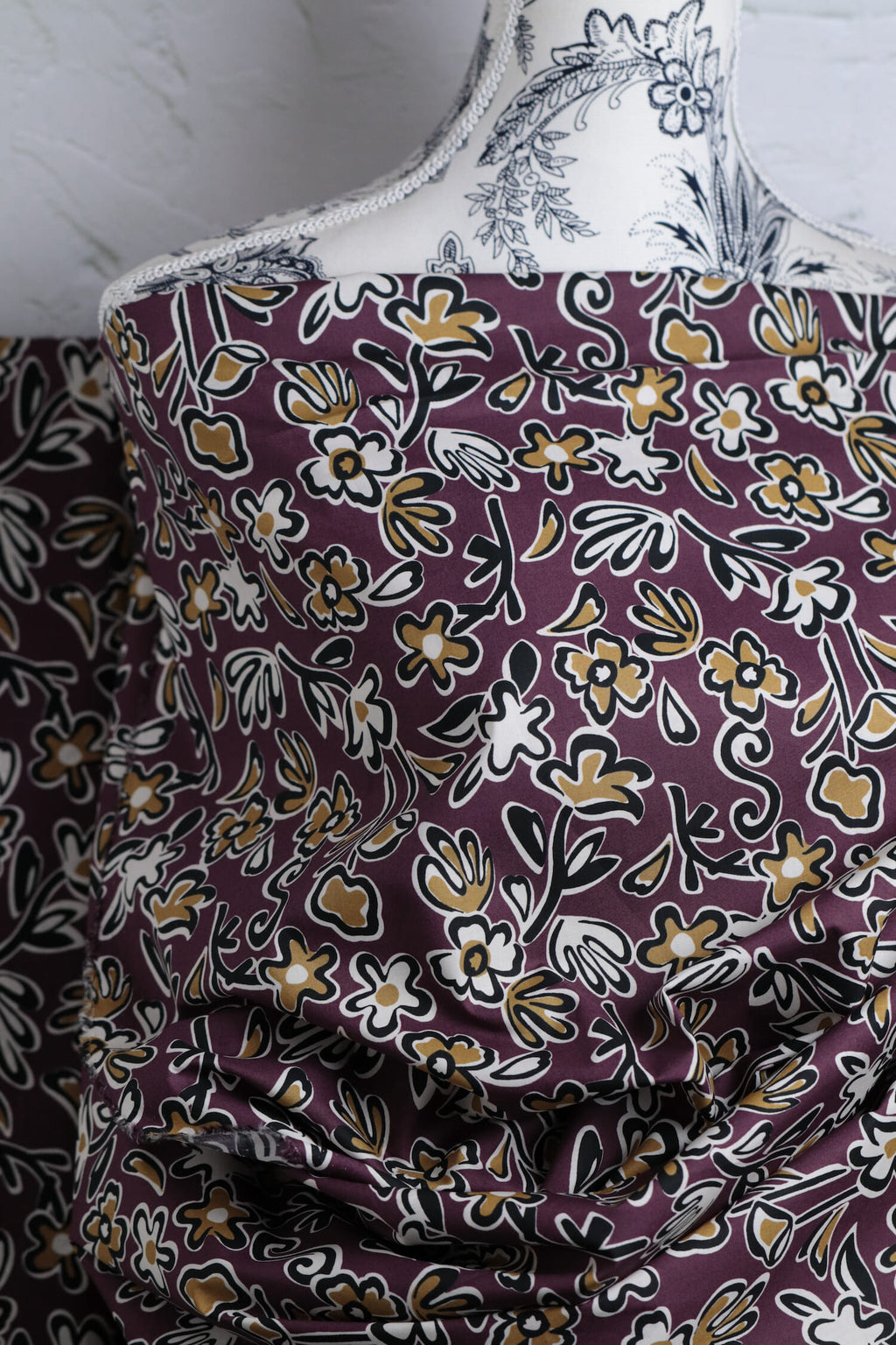 OSKikkä Printed Floral Cotton Poplin Plum