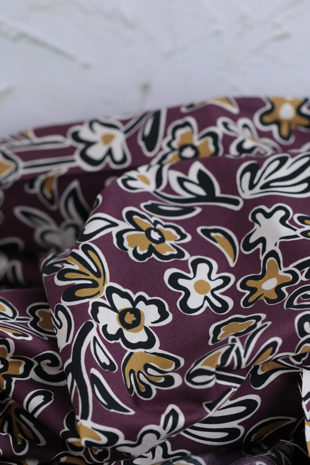 OSKikkä Printed Floral Cotton Poplin Plum