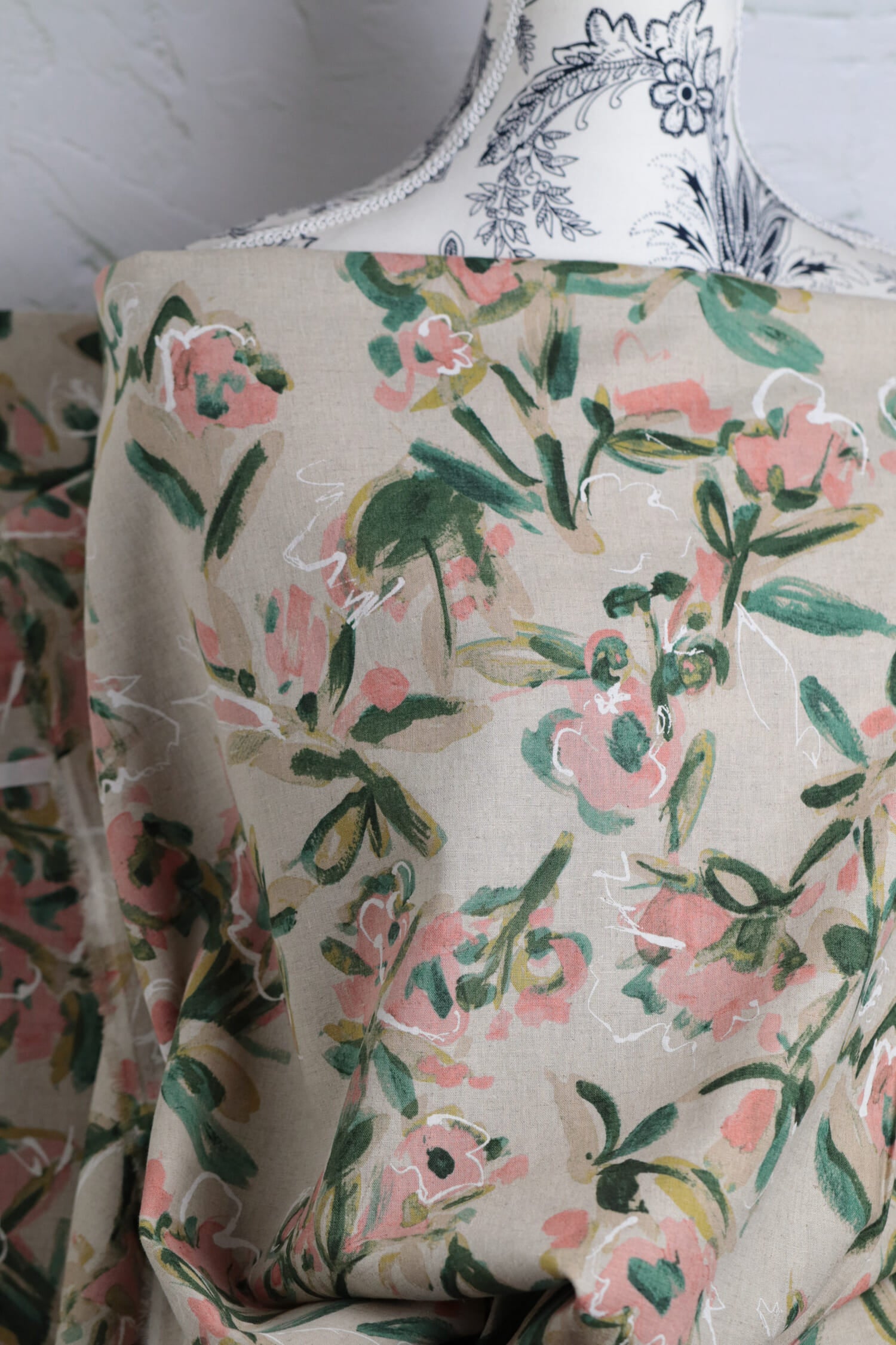 OSKikkä Linen/Cotton Printed Floral Green