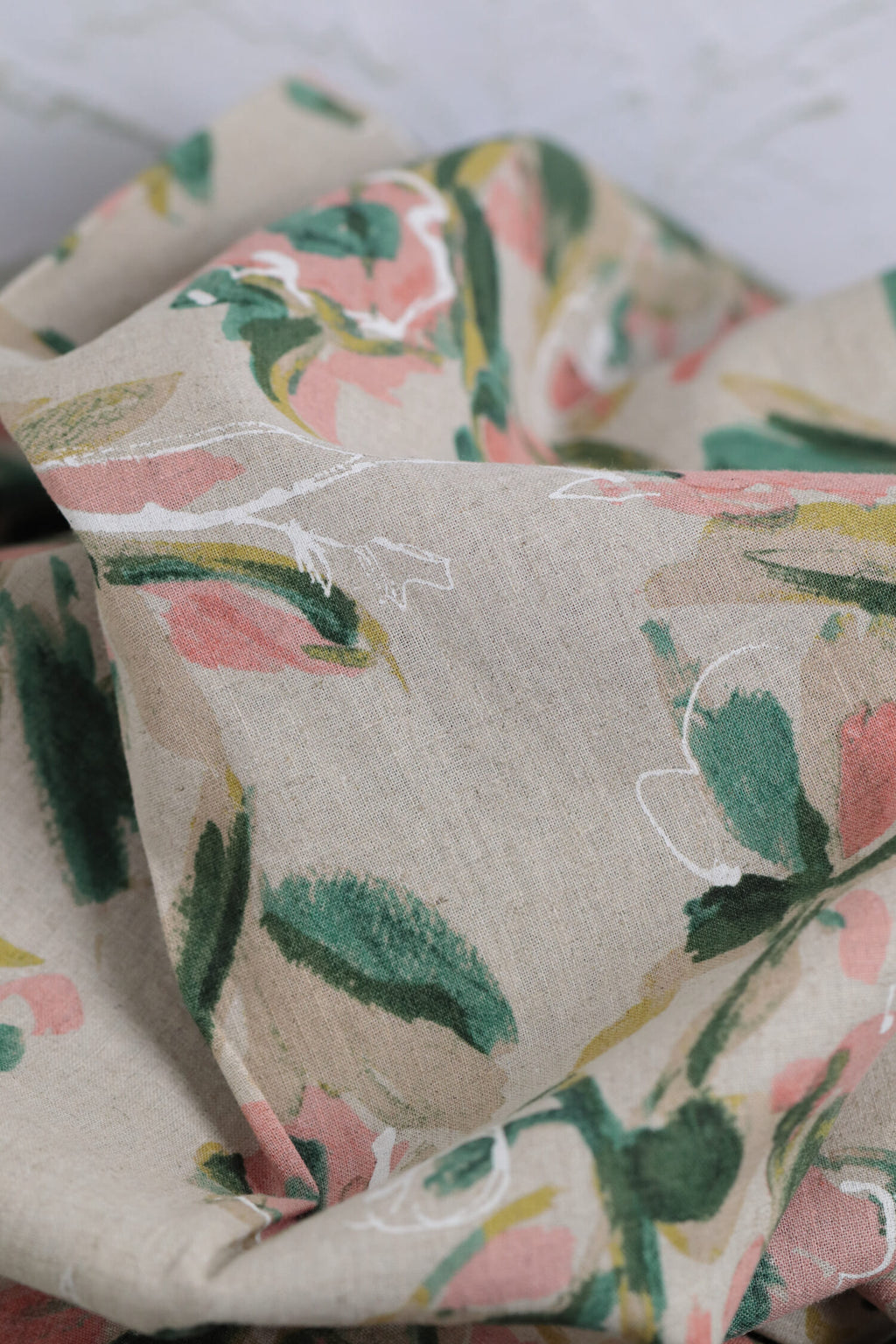 OSKikkä Linen/Cotton Printed Floral Green