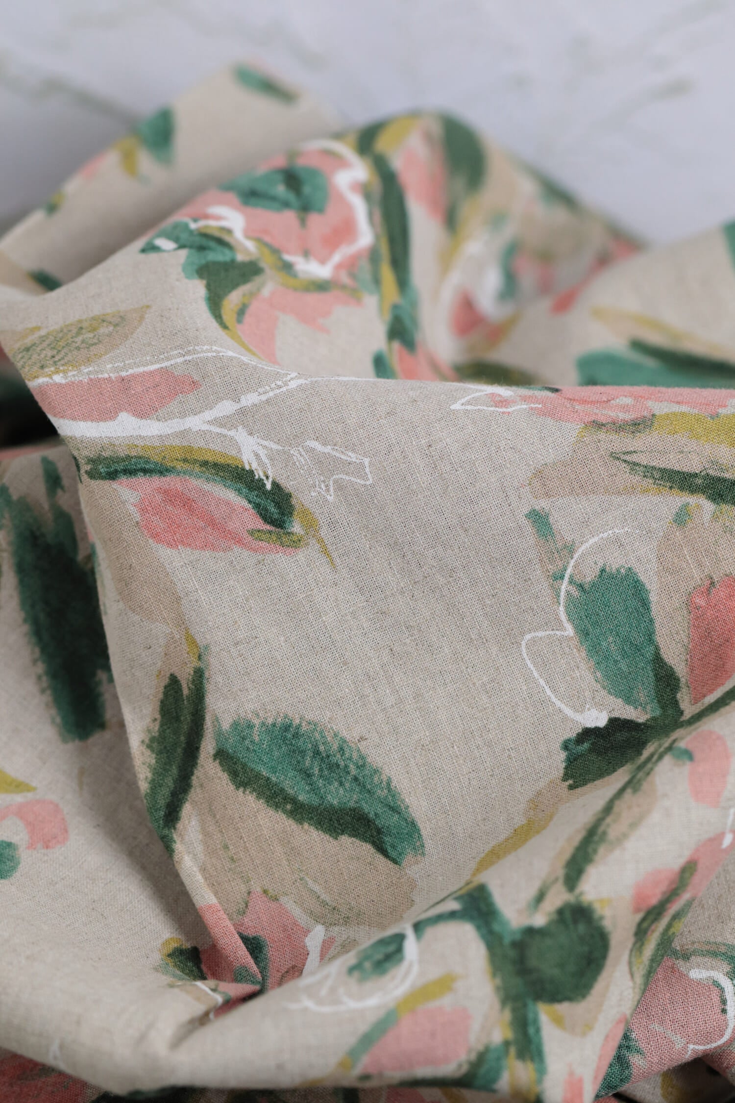 OSKikkä Linen/Cotton Printed Floral Green