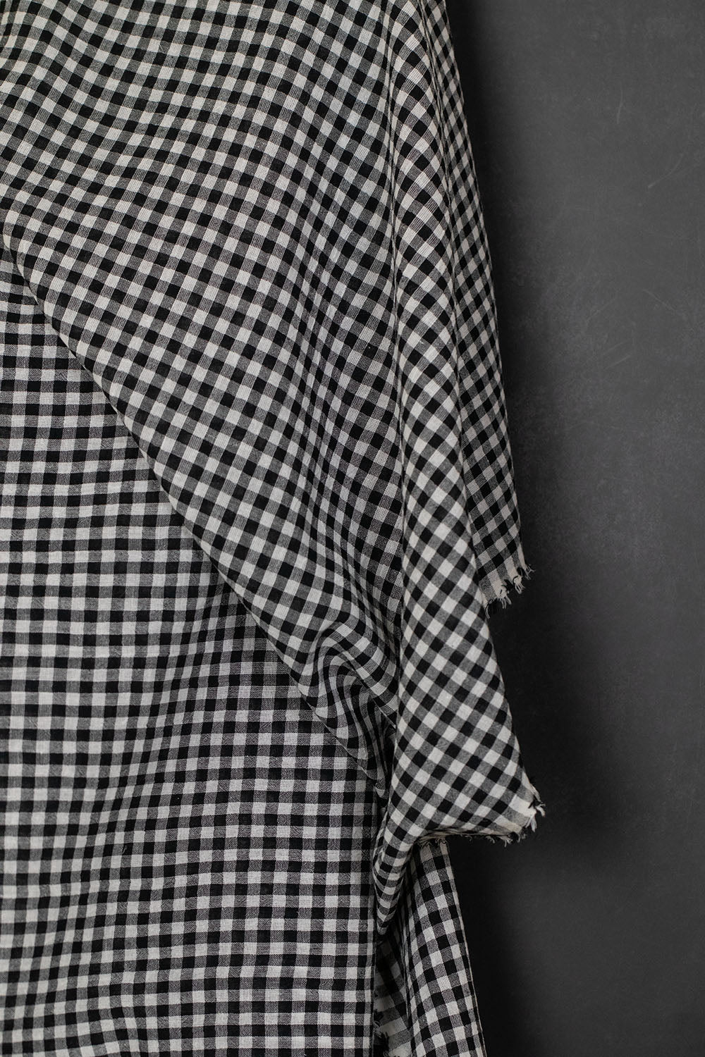 Yarn Dyed Cotton/Linen Check Black