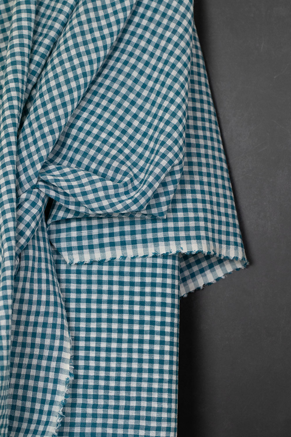 Yarn Dyed Cotton/Linen Check Teal