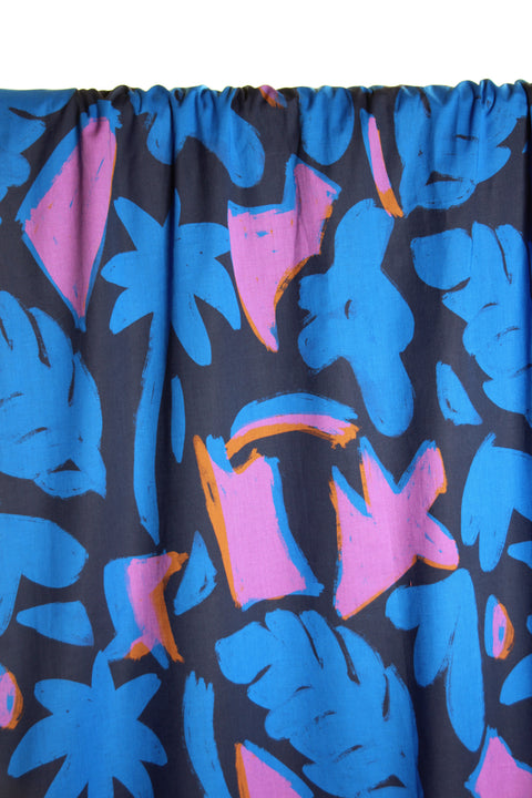 Blue & Lilac Abstract Cotton