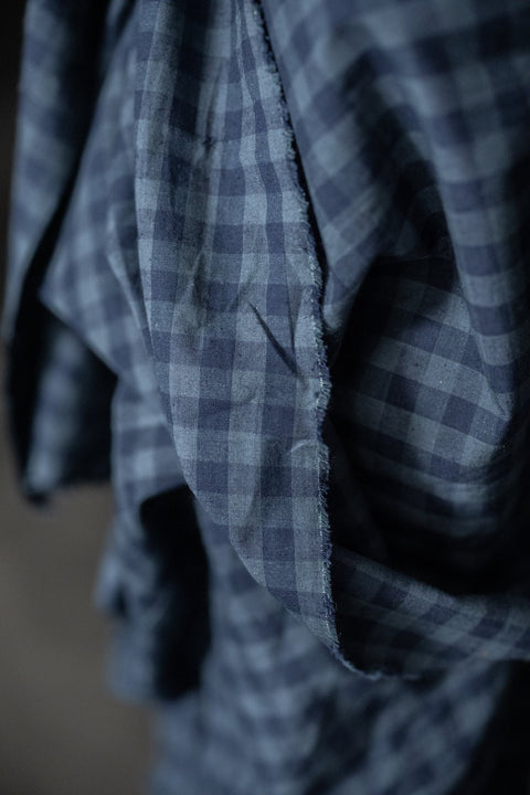 Uniform Blues Organic Cotton/Linen Gingham