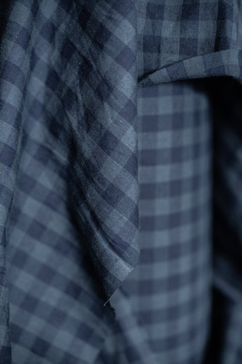 Uniform Blues Organic Cotton/Linen Gingham