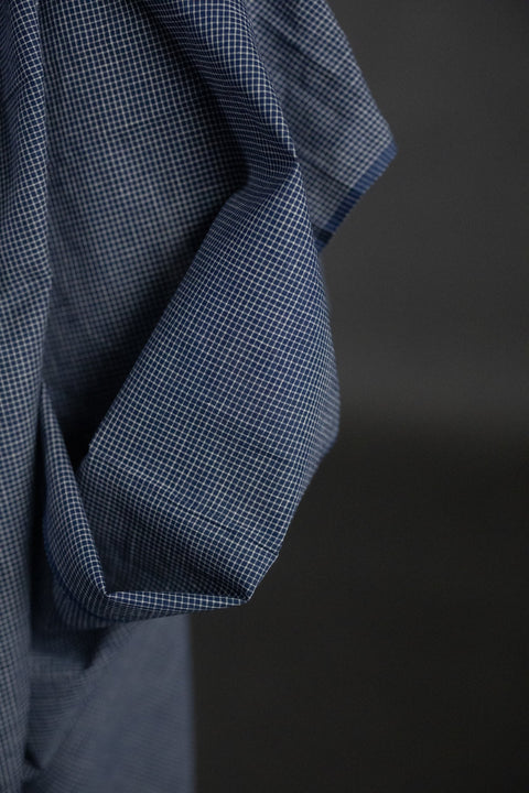 Portland Navy Handwoven Cotton Check