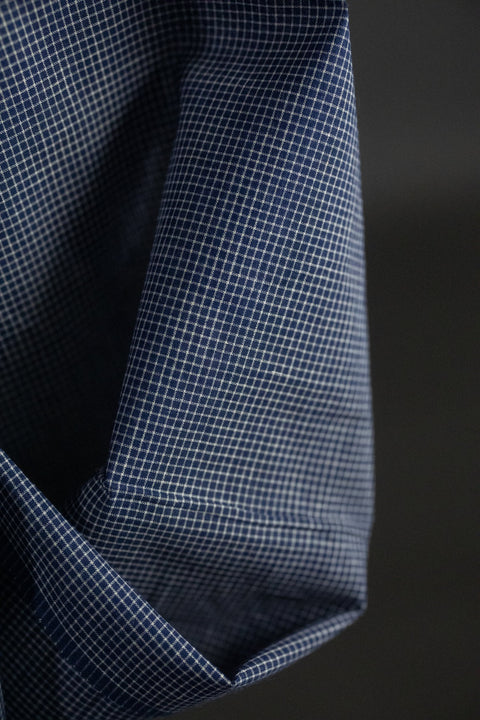 Portland Navy Handwoven Cotton Check