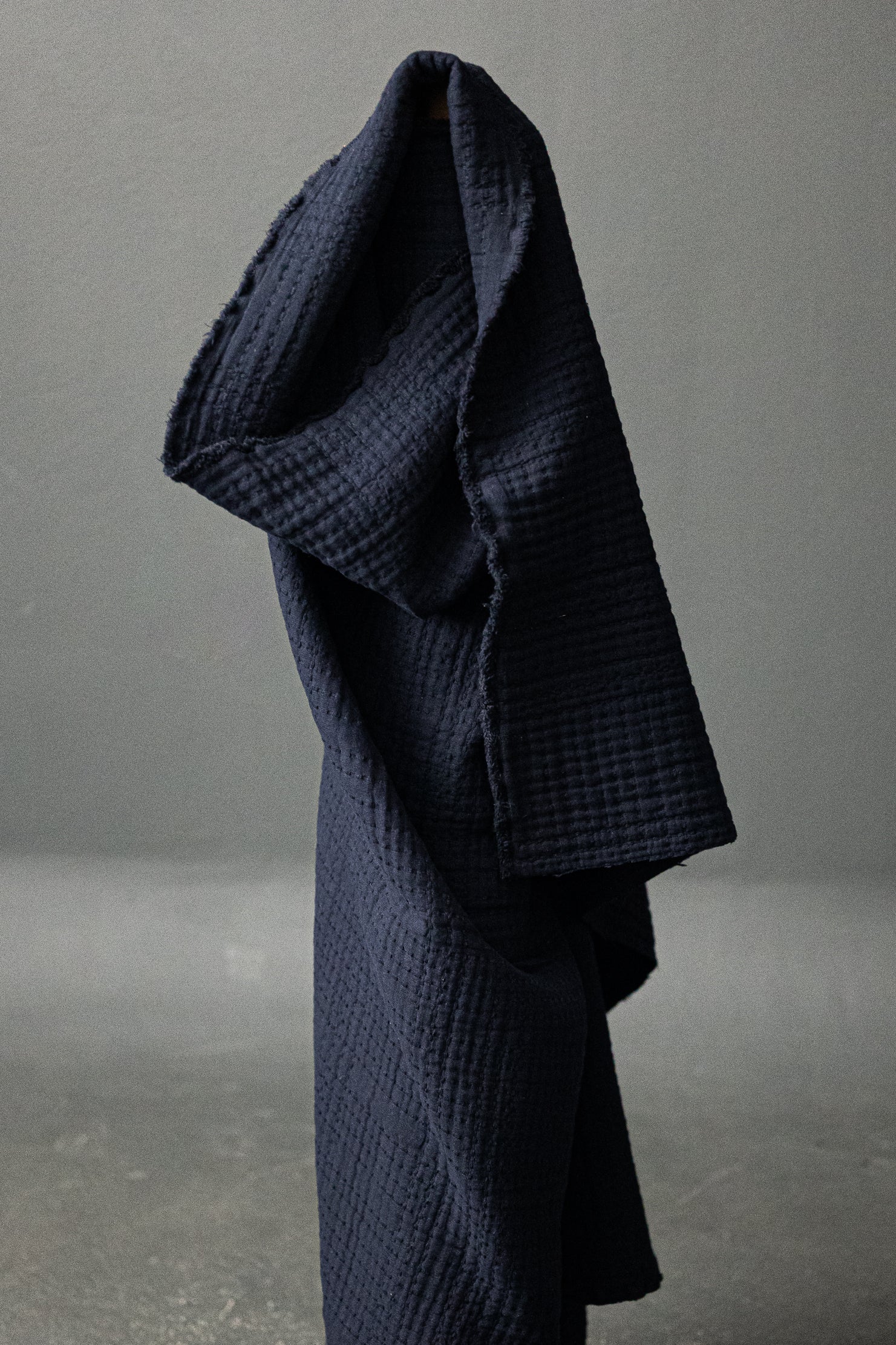 Soft Stitch Quilted Cotton Jacquard Navy