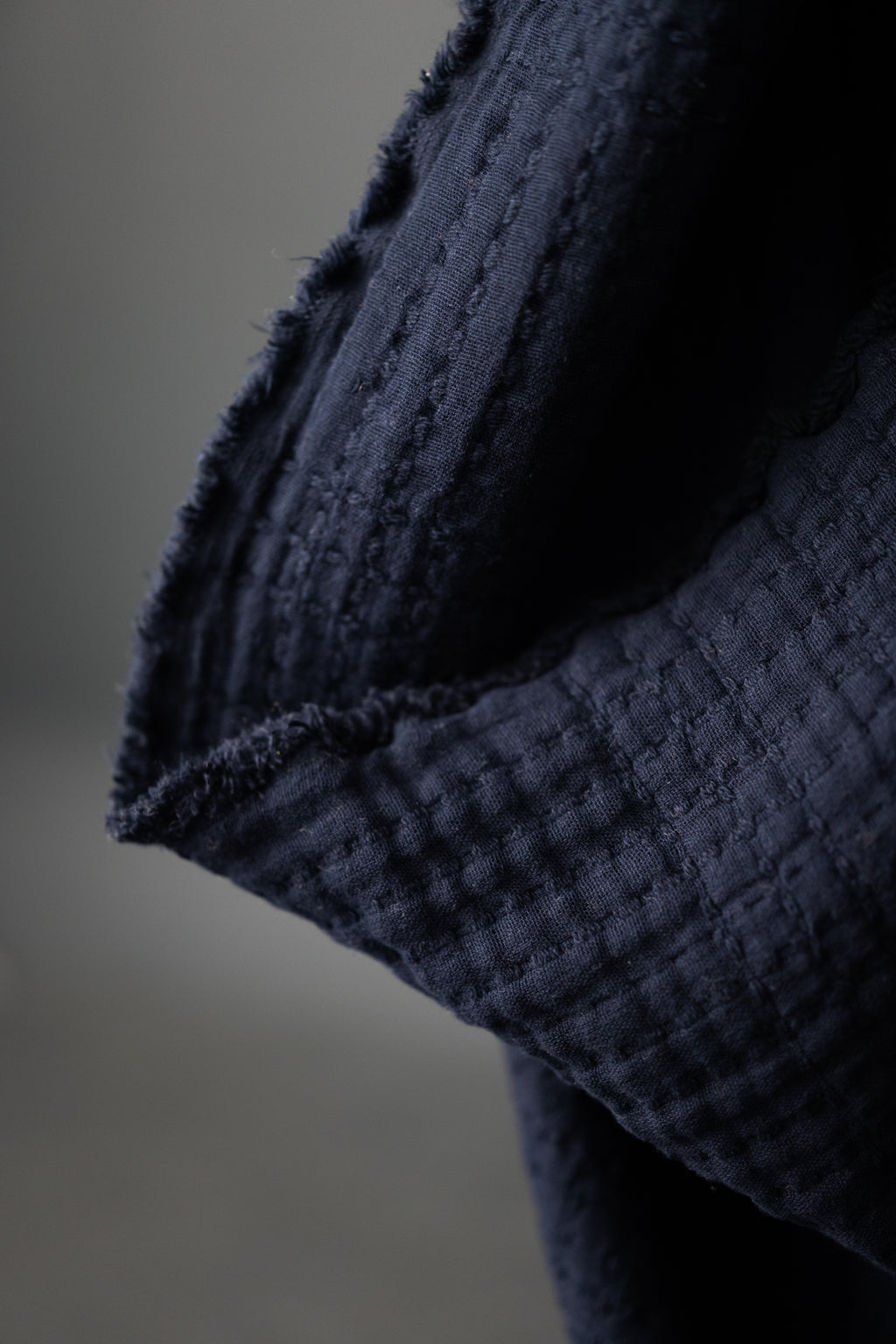 Soft Stitch Quilted Cotton Jacquard Navy