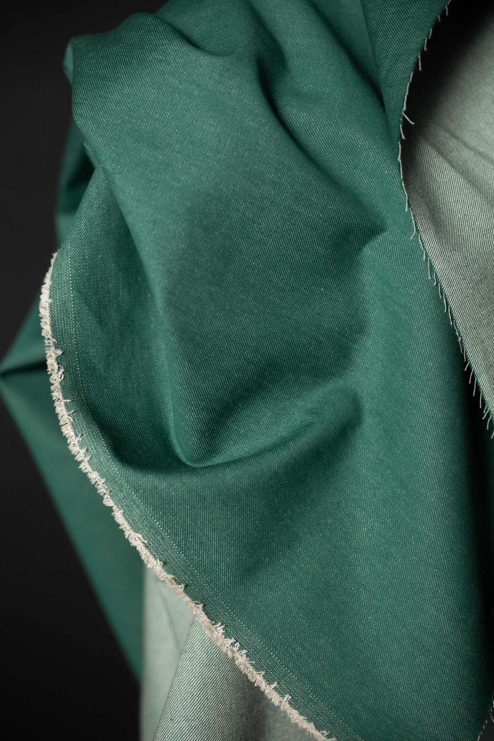 10oz Organic Denim Jade Green