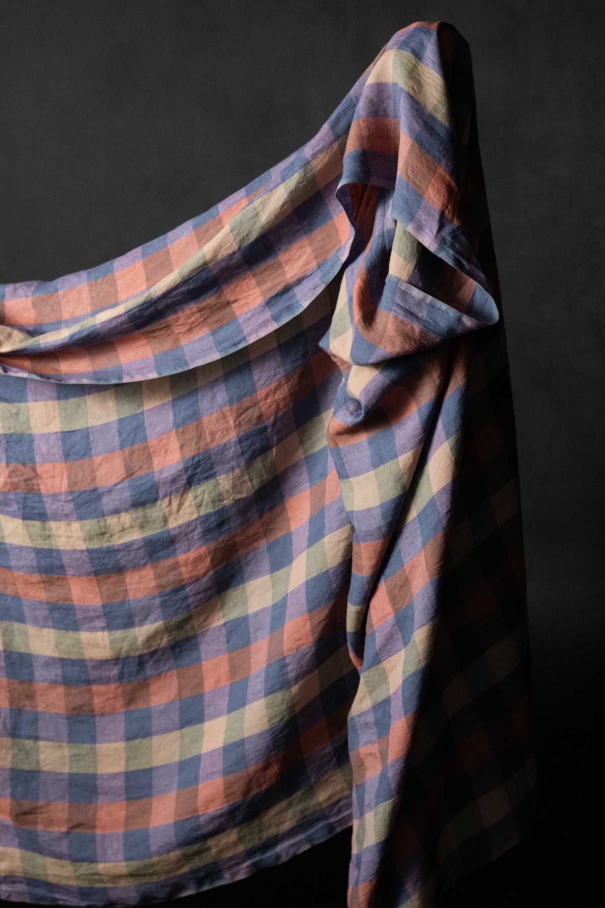 Fig and Bramble European Laundered Linen Check