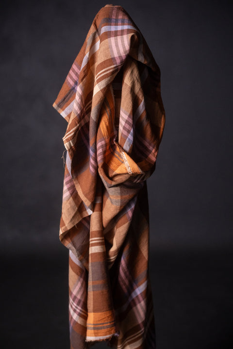 Chatou Rust European Laundered Linen Check