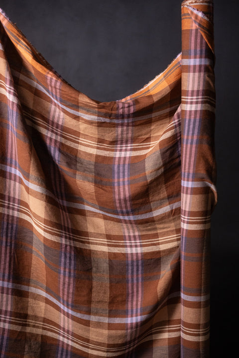 Chatou Rust European Laundered Linen Check