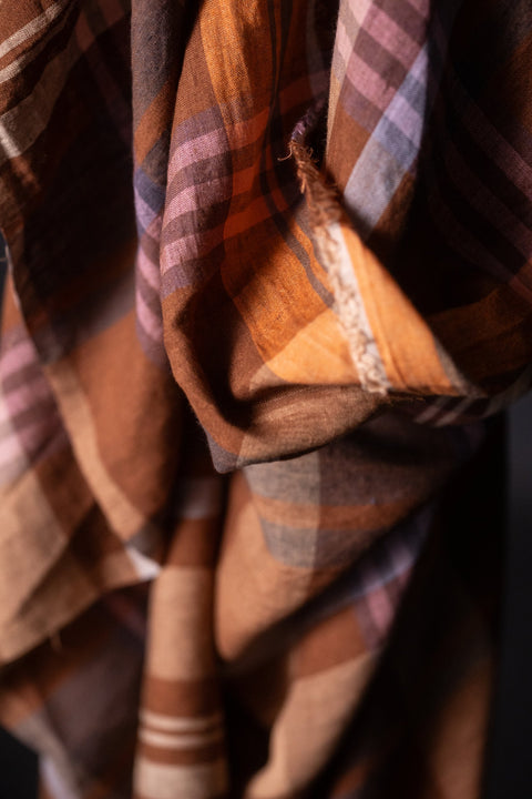 Chatou Rust European Laundered Linen Check