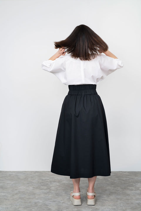Elastic waist maxi skirt