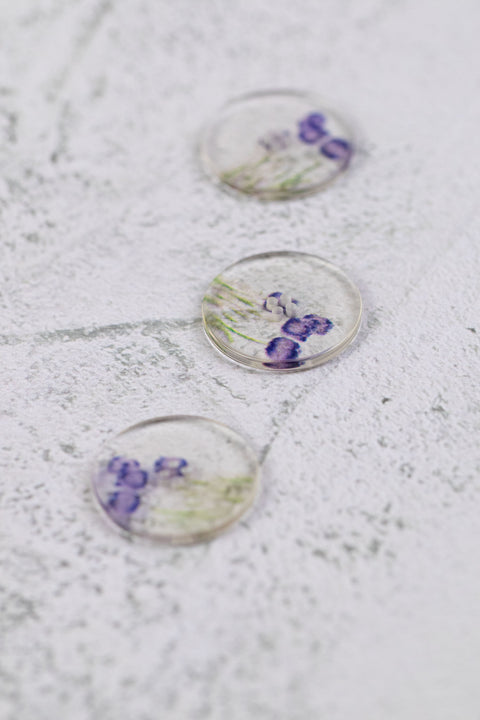Clear Flower 4 Hole Purple