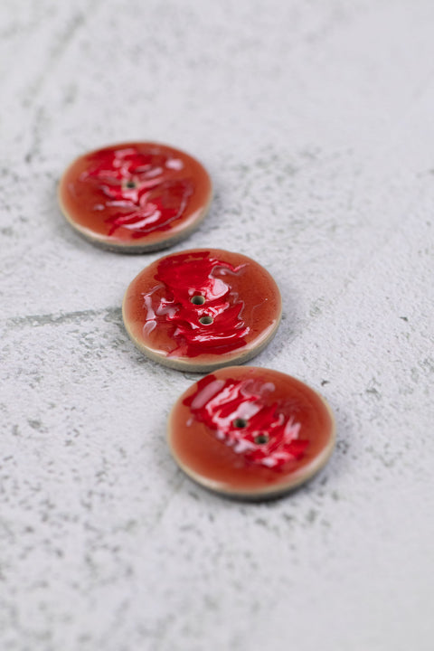 Coconut Enamel Swirl 2 Hole 30mm