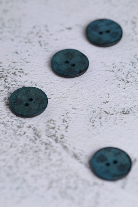 Coconut 2 Hole Small Flowers Blue Mist