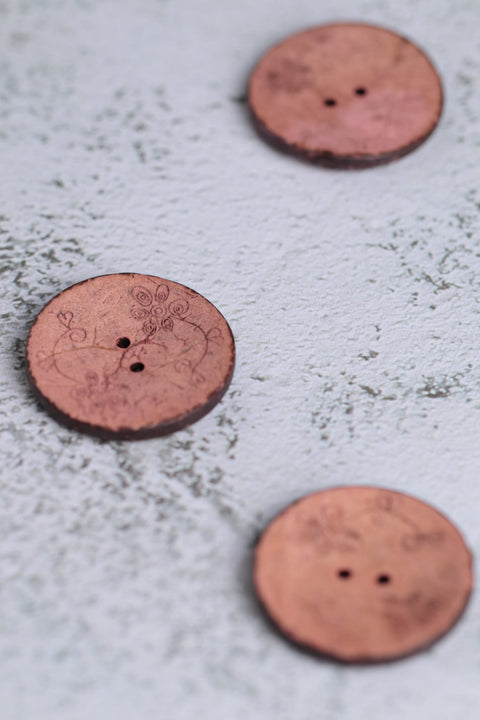 Coconut 2 Hole Small Flowers Blush