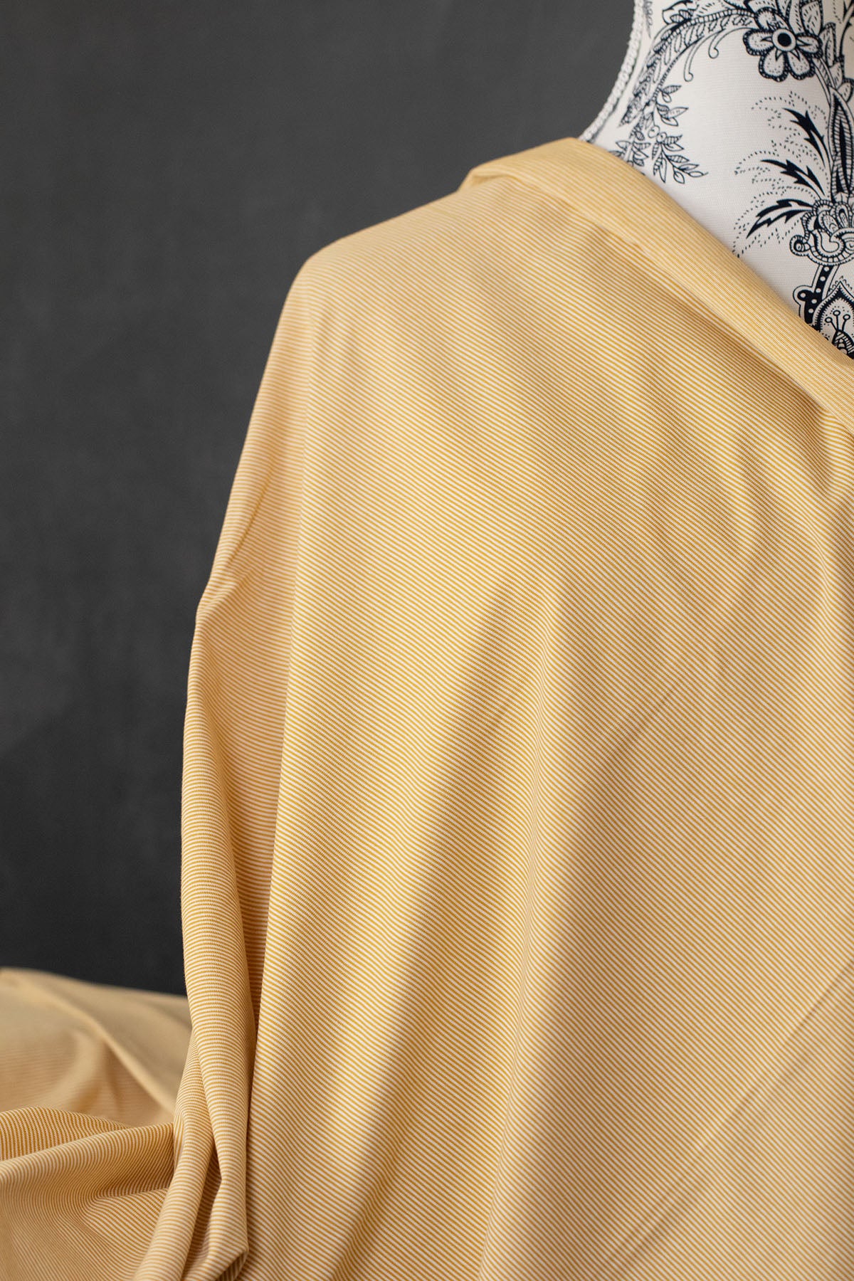 Bella Yarn Dyed Cotton Jersey Goldenrod/White