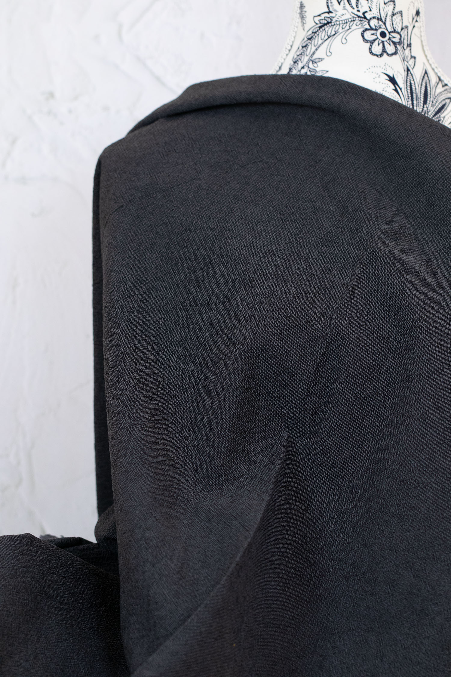 Textured Yarn-Dyed Cotton Twill Charcoal