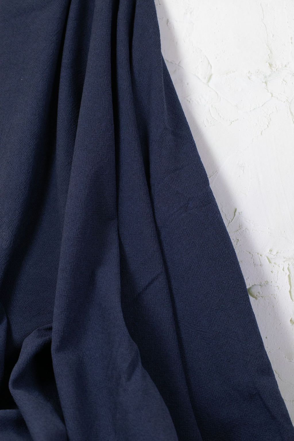 Textured Yarn-Dyed Cotton Twill Dark Blue