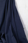 Textured Yarn-Dyed Cotton Twill Dark Blue