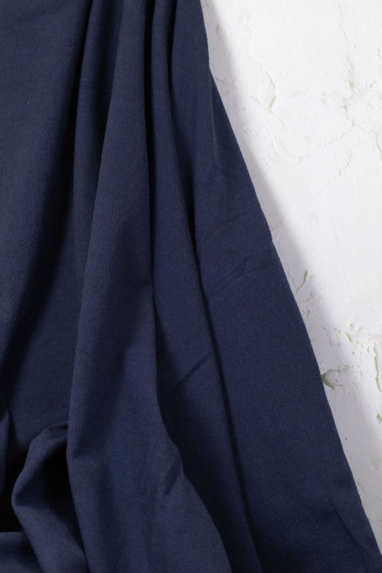 Textured Yarn-Dyed Cotton Twill Dark Blue