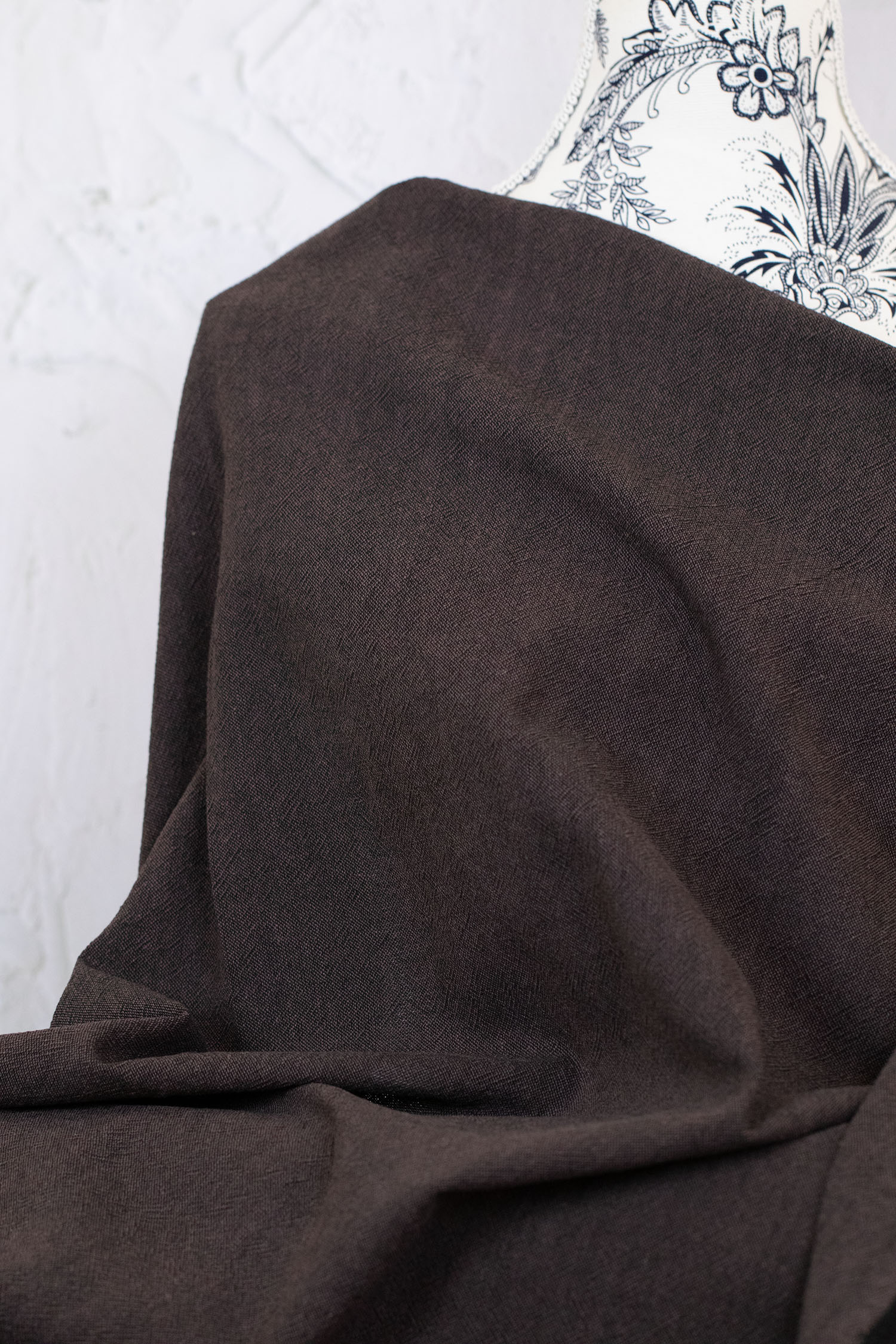 Textured Yarn-Dyed Cotton Twill Dark Purple